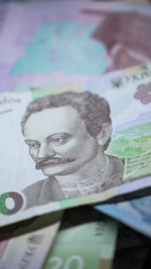 Ukrayna para birimi Hryvnia 'nın dikey videosu