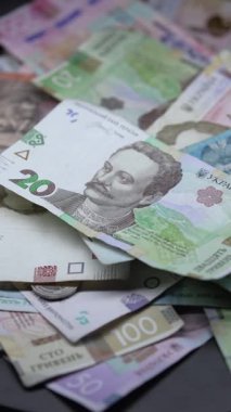 Ukrayna para birimi Hryvnia 'nın dikey videosu