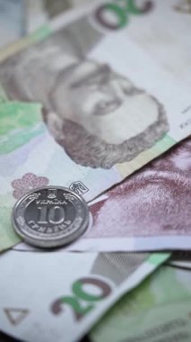 Ukrayna para birimi Hryvnia 'nın dikey videosu
