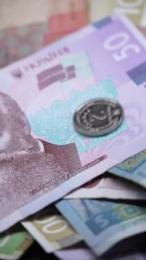 Ukrayna para birimi Hryvnia 'nın dikey videosu