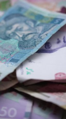 Ukrayna para birimi Hryvnia 'nın dikey videosu