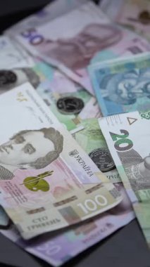 Ukrayna para birimi Hryvnia 'nın dikey videosu