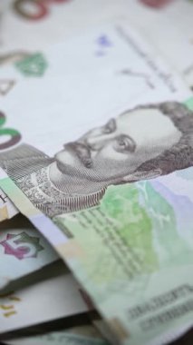 Hryvnia 'nın dikey videosu - Ukrayna' nın ulusal para birimi