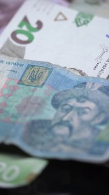 Hryvnia 'nın dikey videosu - Ukrayna' nın ulusal para birimi