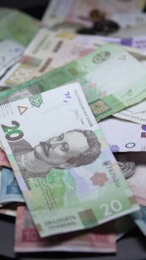 Hryvnia 'nın dikey videosu - Ukrayna' nın ulusal para birimi