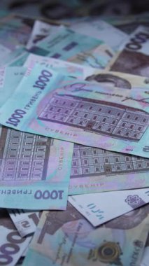 Ukrayna 'nın ulusal para birimi - 1000 Hryvnia, dikey video