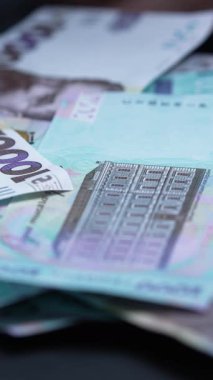 Ukrayna 'nın ulusal para birimi - 1000 Hryvnia, dikey video
