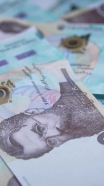Ukrayna parası - 1000 Hryvnia, yakın plan, dikey video