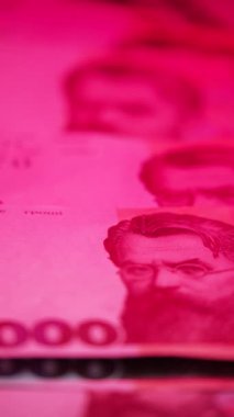 Bin hryvnia - Ukrayna para birimi banknotları, dikey video