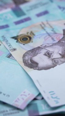 Ukrayna parası - 1000 Hryvnia, yakın plan, dikey video