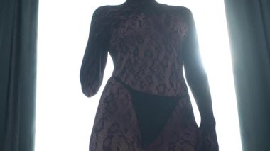 Güzel seksi iç çamaşırlı, erotik bir kadın.