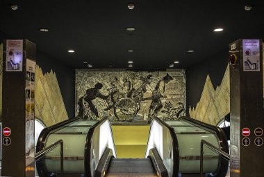 Milan, İtalya - Eylül 2 0, 2 0 2 Milano Metrosu