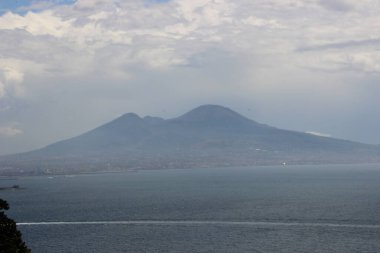 Napoli, İtalya ve Kampanya 'daki Vius Dağı manzarası