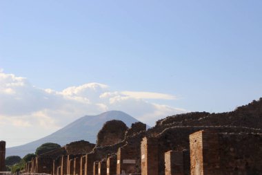 İtalya 'daki Pompeii antik şehrinin kalıntıları ve kalıntıları.