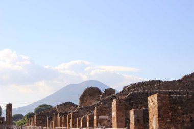 Pompei, İtalya - Ağustos 26, 2016: Vezüv antik Roma şehri.