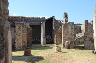 Pompeii, İtalya - Haziran 17, 2017: Roma forumu, Pompeii