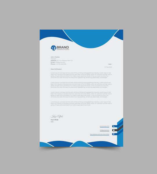Modern Letterhead Pad Template Design