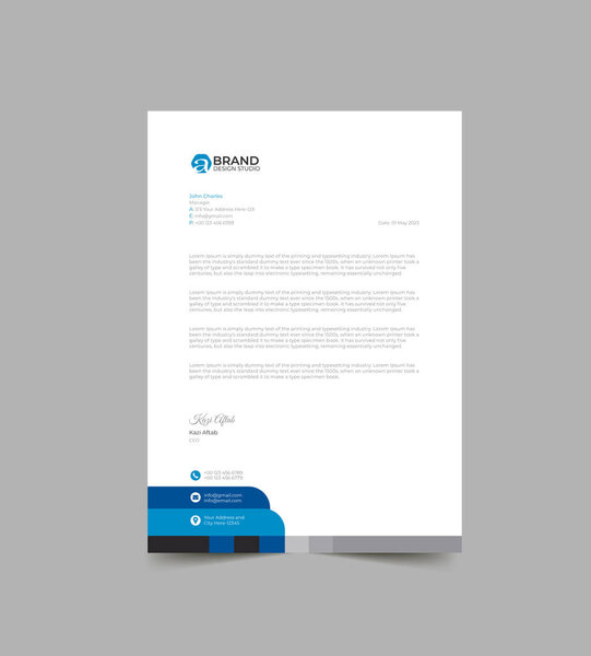 Modern Letterhead Pad Template Design