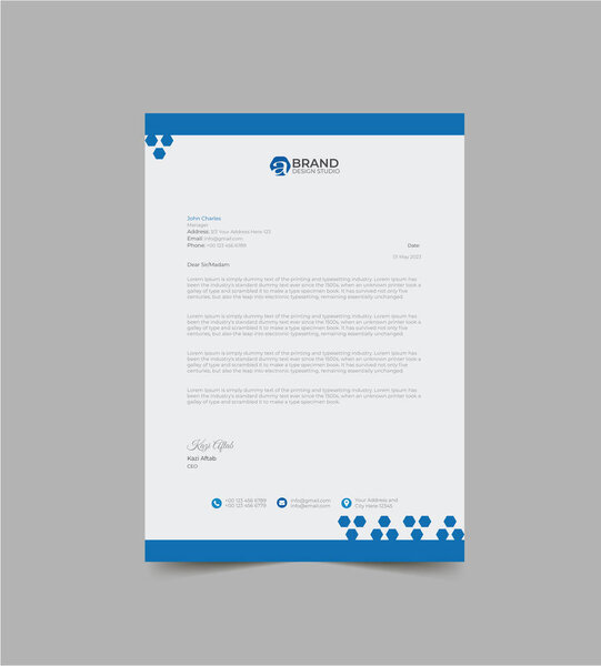 Modern Letterhead Pad Template Design