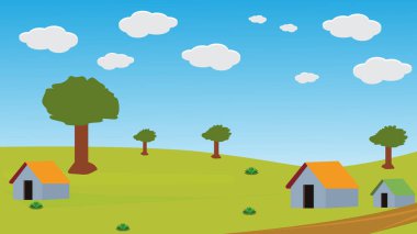 Güzel Köy İllüstrasyon Tasarımı Muhteşem