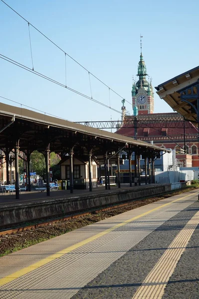 Платформа Центрального Вокзала Гданьска Второй Половине Дня — стоковое фото