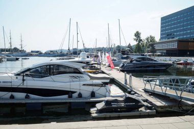 The ship is moored in the port of the Baltic Gulf. Gdynia. Poland.       