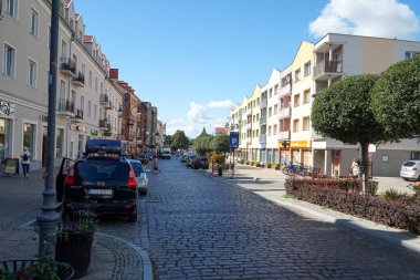  The main street of the town of Malbork. Poland.        