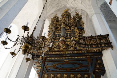 Ancient organ in St. Mary's Cathedral in Gdansk. Poland.