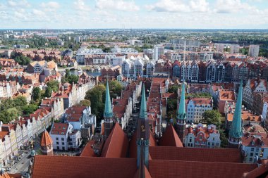 View of Gdansk from the observation deck on the town hall of the Cathedral of St. Mary.    
