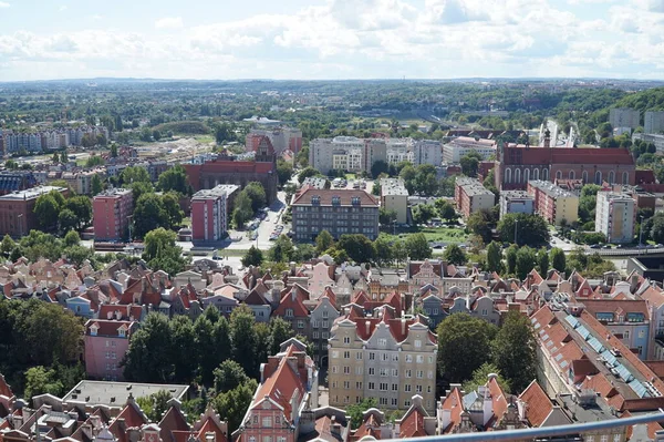 Vista Gdansk Deck Observação Prefeitura Catedral Santa Maria — Fotografia de Stock