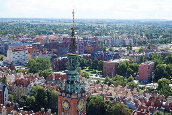 Katedralens Spira Gdansk Utsikt Från Höjd Polen — Stockfoto