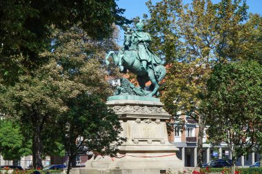 A monument to a famous person on Gdansk Street. Poland       