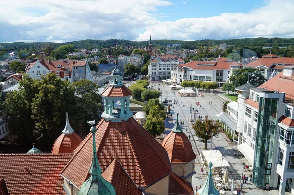 stock image View from the lighthouse to the center of the city of Sopot on the shore of the Baltic Sea. Poland.