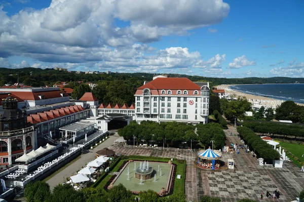 stock image View from the lighthouse to the center of the city of Sopot on the shore of the Baltic Sea. Poland.