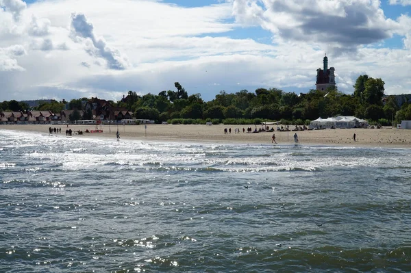Wybrzeże Morza Bałtyckiego Sopocie Widok Morza — Zdjęcie stockowe