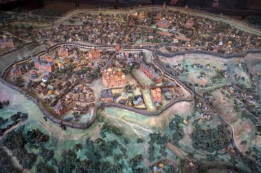 Aziz Sophia Katedrali 'nde 11. yüzyılın eski Kyiv modeli.