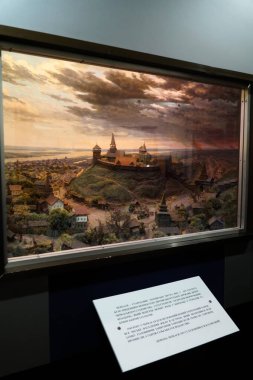 Yerel Tarih Müzesi 'ndeki modern Çerkasy bölgesindeki antik kalenin modeli.              