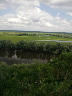 Ukrayna nehirlerinden birinin resim gibi manzarası.