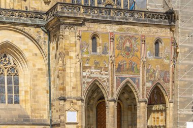 Frescoes on the outer wall of St. Vitus Cathedral
