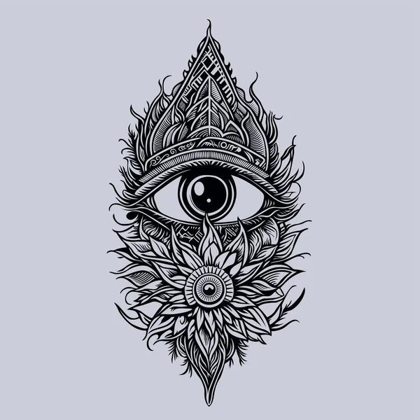 Eye Tattoo Created Esancai — Stock Vector