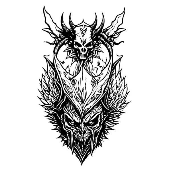 Satan Tattoo Esancai — Stock Vector
