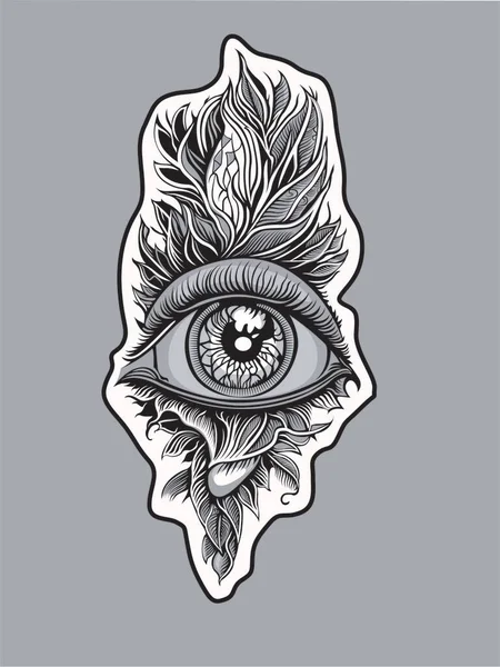 Tatuaje Ocular Creado Por Esancai — Vector de stock