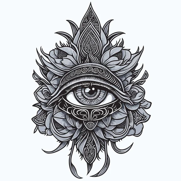 Tatuagem Ocular Esancai — Vetor de Stock