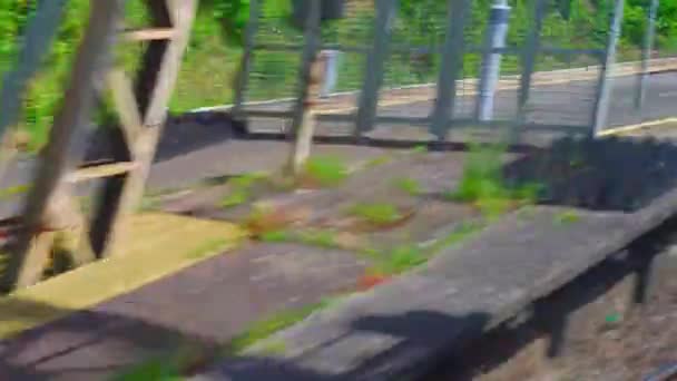 Doprava Cestování Silnice Železnice Krajina Koncept Smilstva Pohled Okna Rychlovlaku — Stock video