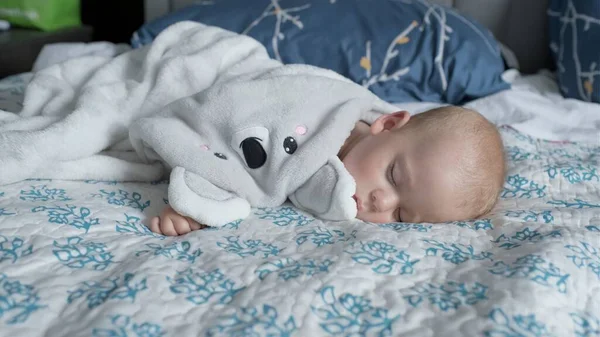Infancy Childhood Development Medicine Health Concept Close Face Sweaty Newborn — Stock Photo, Image