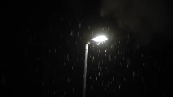 First Snowfall Overlay United Kingdom Black Background Padající Vločky Světle — Stock video
