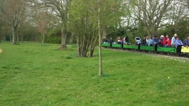 Swanley March 2022 Happy Family People Have Fun Riding Train — Video Stock