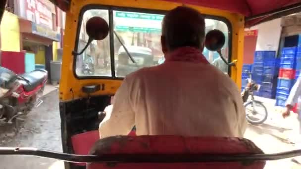 November 2017 Varanasi Indien Uttar Pradesh Indien Autofahren — Stockvideo