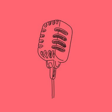 Retro şarkıcıları mikro telefon standı