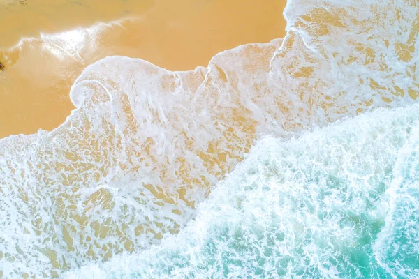 Αεροφωτογραφία Θάλασσα Κύμα Παραλία Λευκό Snad Καλοκαίρι Διακοπές Φύση Φόντο — Φωτογραφία Αρχείου